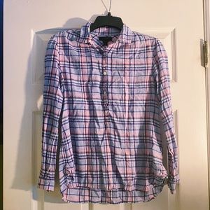 J. Crew Button-Up Plaid Dress Shirt Size 00